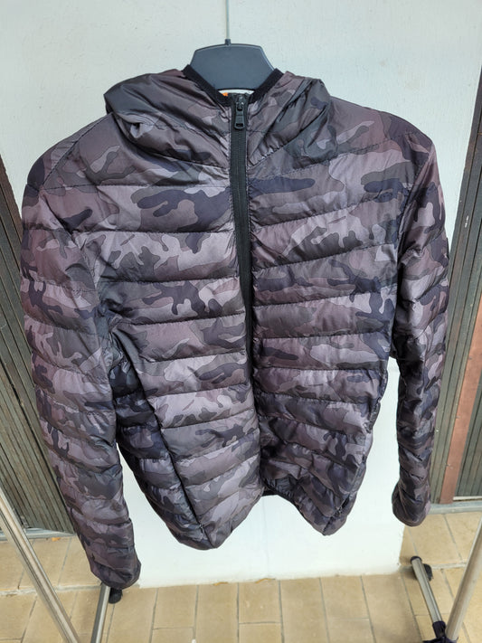 Doudoune légère camouflage homme – taille S – veste matelassée à capuche – style streetwear