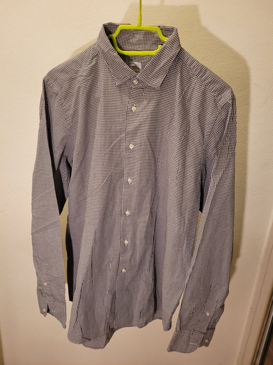 Chemise Homme Marron à Carreaux 100% Coton – Style Old Money Chic Taille 41
