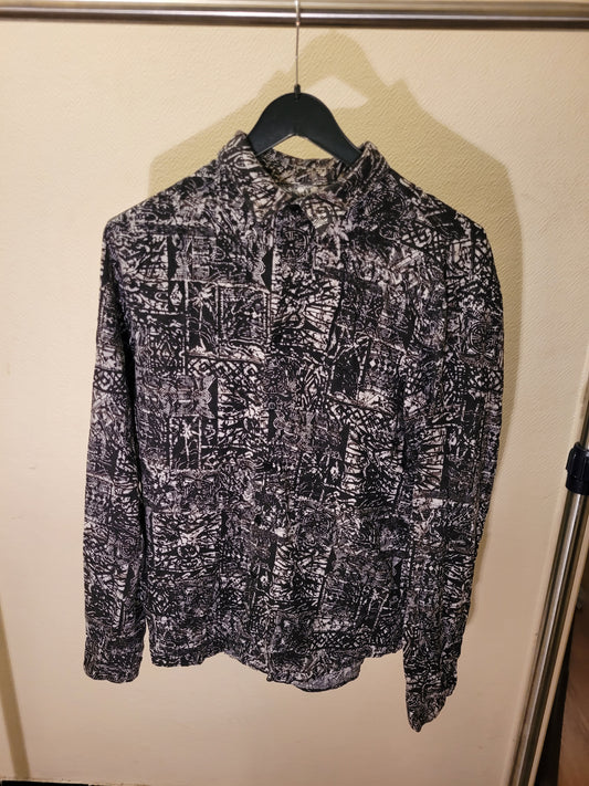 Chemise Homme Noire Angelo Litrico - Taille M (38) - Mélange Lin & Coton - Style Casual Chic - Très Bon État
