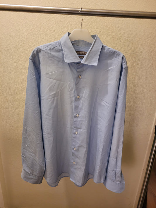 Chemise Homme Bleu Ciel Cotton & Silk XXL – Chemise Chic Casual Business Old Money