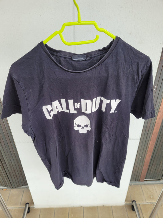 T-shirt Call Of Duty Noir Oversize – Tee Gaming Streetwear Taille L