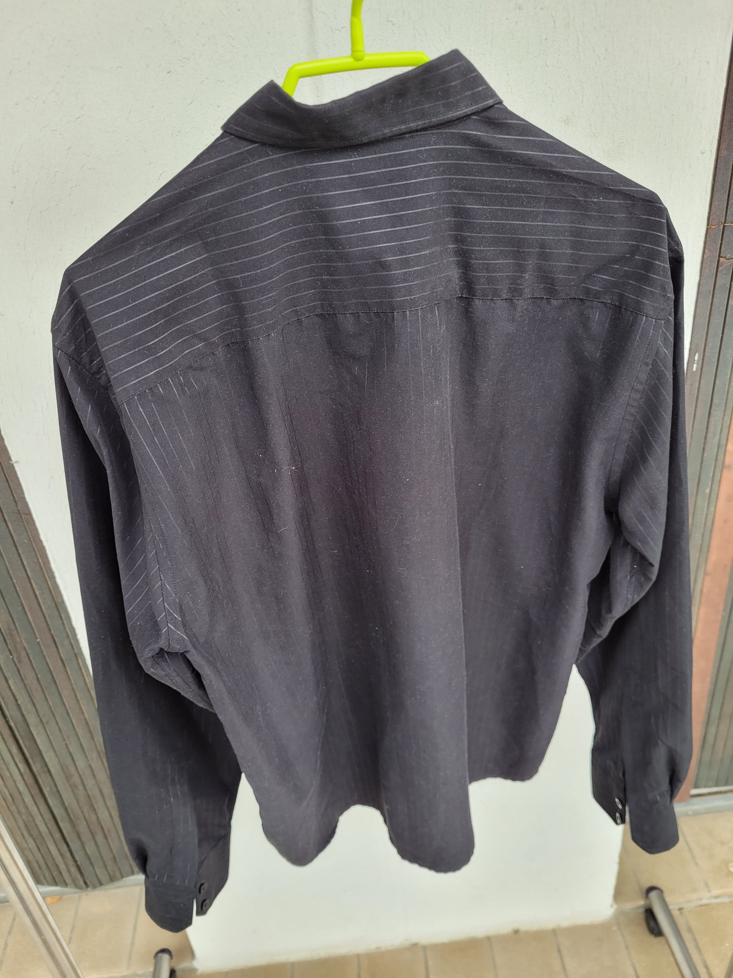 Chemise Noire Rayures Homme Take A Look 41/42 – Style Mafia Chic Y2K