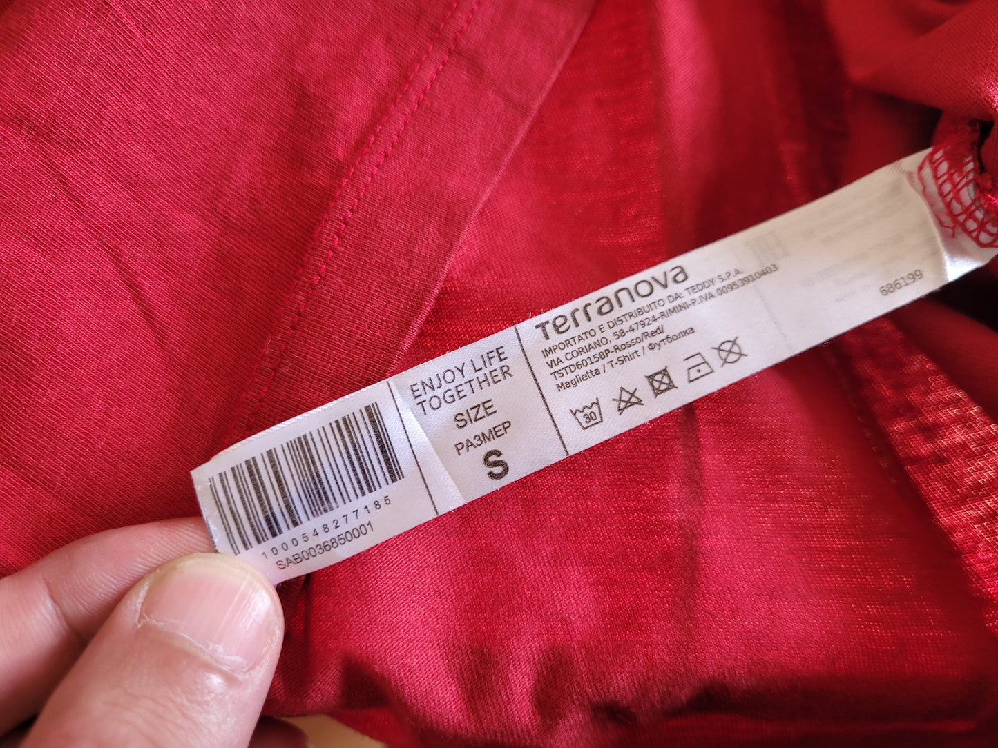 T-shirt Rouge Oversize Terranova – Tee Streetwear Basic Unisexe Taille S