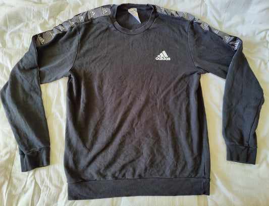 Sweat-shirt Adidas Noir à Bandes Logo – Taille M – Streetwear Homme